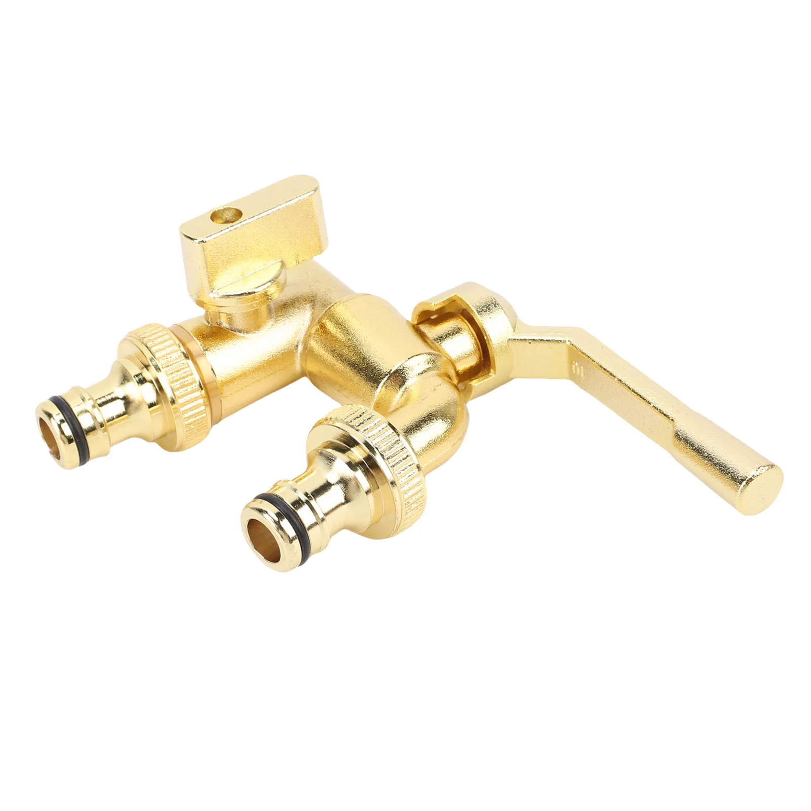 

1 In 2 Out Hose Splitter G1/2 Inlet G3/4 Outlet Freeze Proof Brass Water Faucet for Home Washing Garden Irrigation Hose Splitter