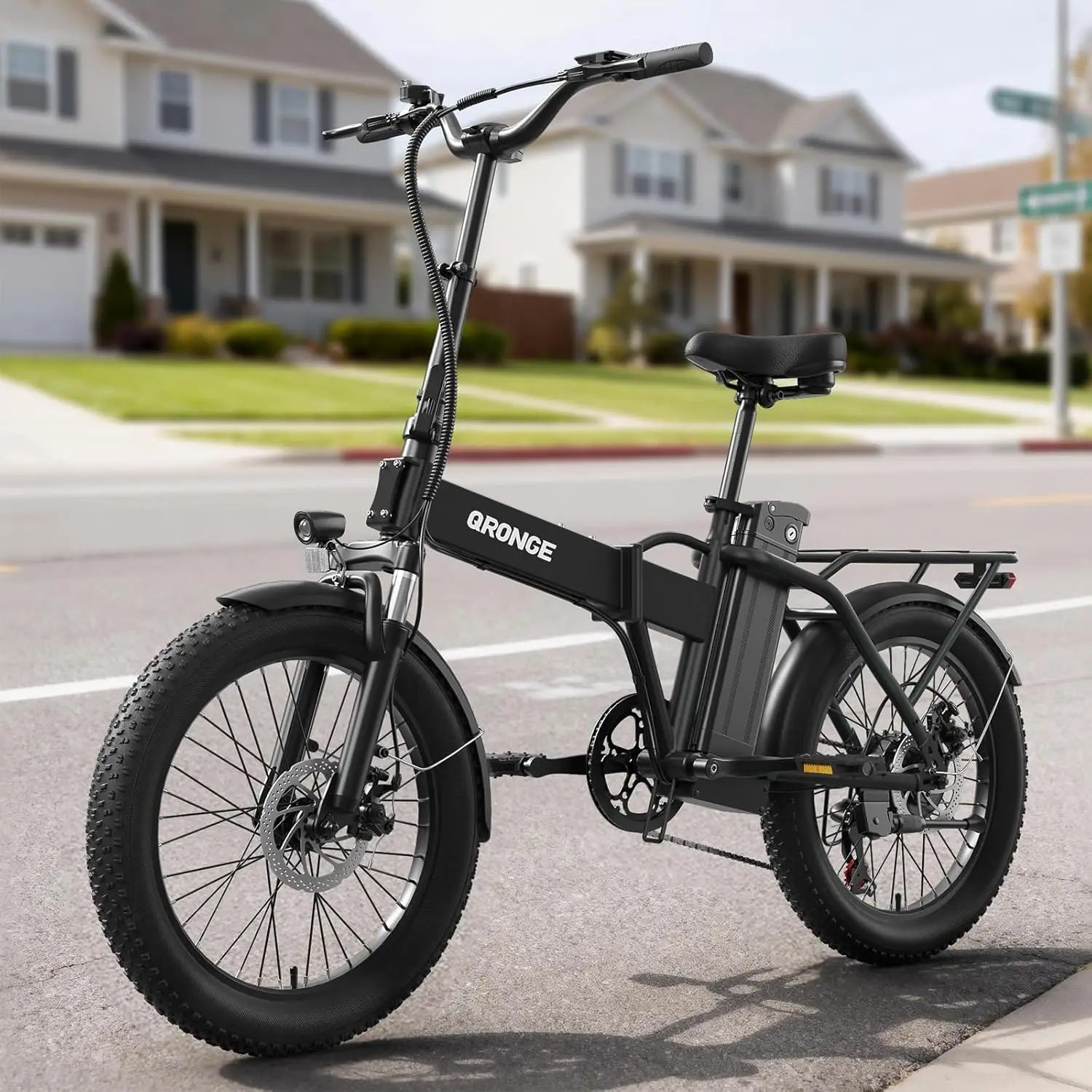 

Folding Electric Bike, E-Bike Foldable 1000W Peak, 48V 13.5AH Removable Battery Ebike, 20" Fat Tire, 70 Max Miles, Customized