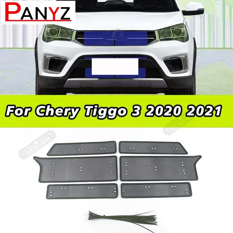 

For Chery Tiggo 3 2020 2021 Racing Grills Insect Net Sequins Diamond Net Water Tank Protective Net Cover Panel Accessories