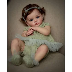 60 CM 3D Paint Skin Cloth Body Silicone Reborn Baby Doll For Girl Tutti Blood Vessels Bebe Lifelike Art Hand Made Reborn Toddler
