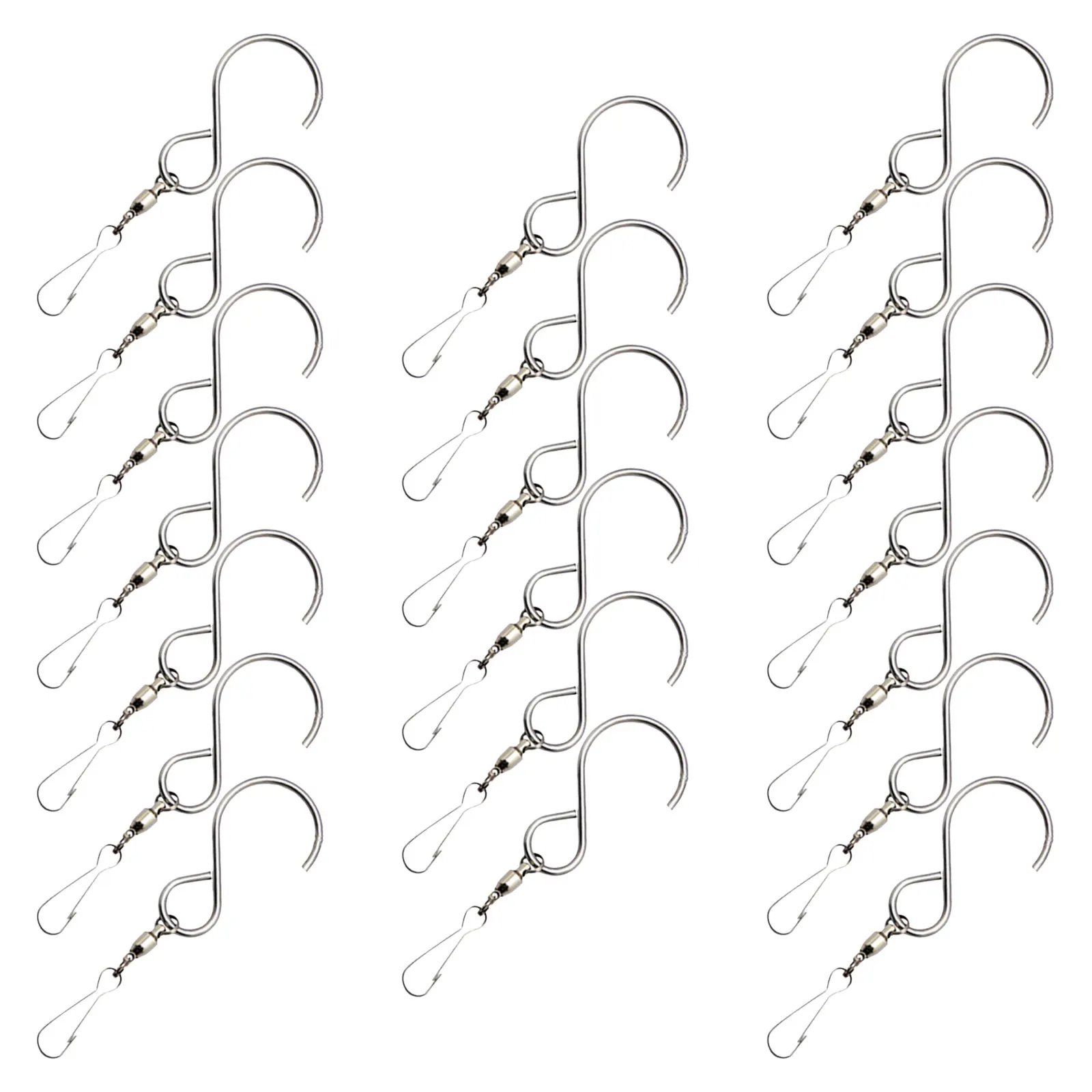 Dual Swivel Hooks for Wind Chimes – 20pcs Stainless Steel Rotating Spinner Hooks, Wear-Resistant & Secure - view 4