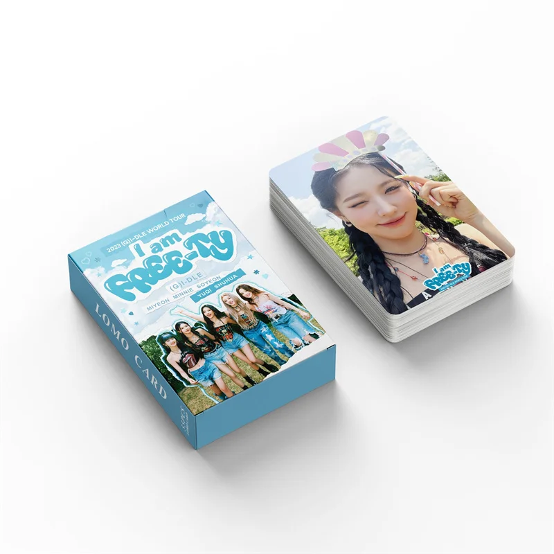 Kpop GIDLE Album Card Set, eu sou FREE-TY, InEVER DIE LOMO Card, Menina eu queimo cartão fotográfico, Cartão postal Fan Gift, G I-DLE, 55 Folhas por