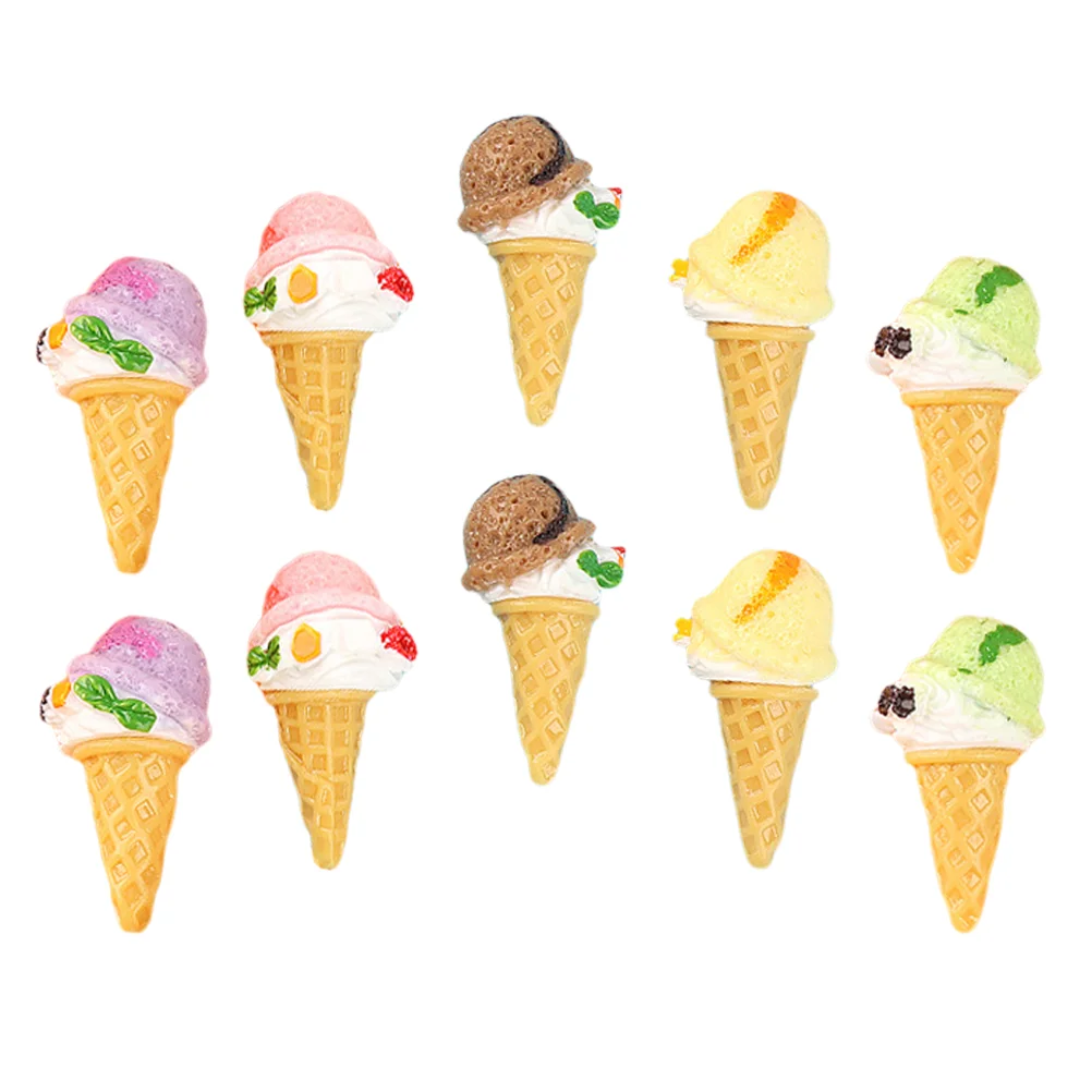 Artificial Ice Cream Modelo para DIY Foto Props, Realistas Pequenos Encantos De Sorvete, 12Pcs