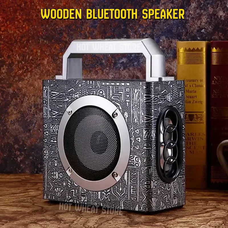 

Newest Wooden Wireless Bluetooth Speakers Portable Outdoor Subwoofer High-power Square Dance Boombox Support U Disk TF Card AUX