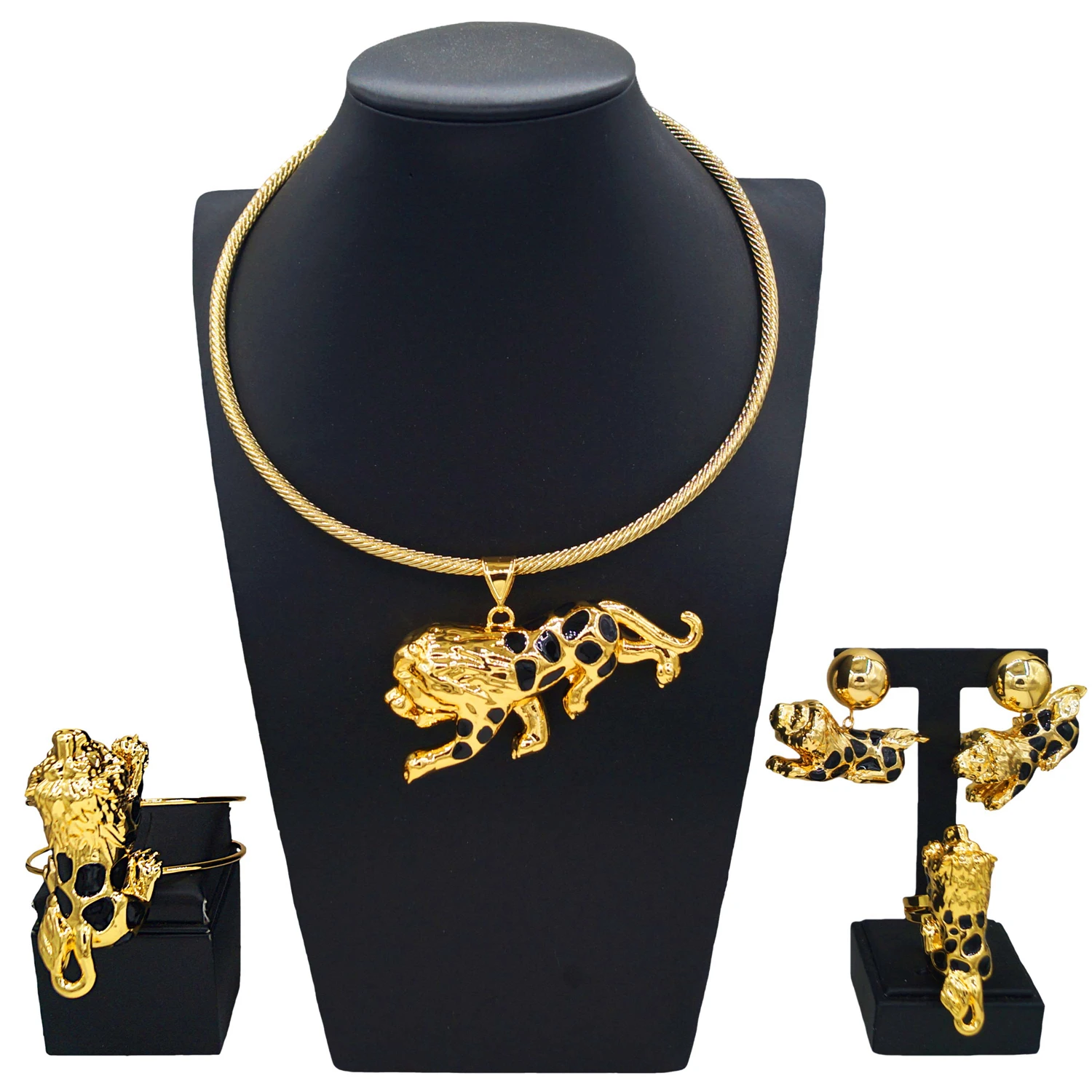 Luxury Animal Prints Indian Jewelry Sets for Women Party Dubai Gold Color Necklace Set African Wedding Traditional Jewelrys Gift