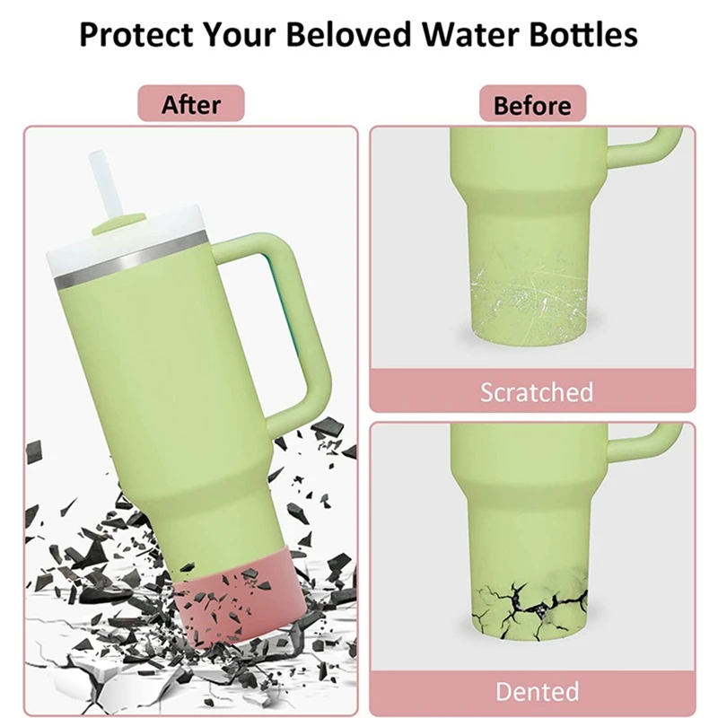 ●2 Pcs Silicone Cup Boot Accessories for Tumbler Stainless Steel Cup 40Oz 20Oz 30Oz for Hydro Sport Flask Water Bottle B