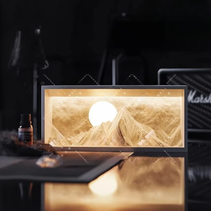 Creative Personality Wall Light Sunshine Jinshan Rectangle Night Table Lights Bedroom Bedside Atmosphere Desk Lamp Birthday Gift