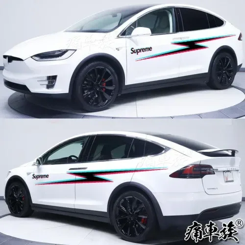 Car Sticker For Tesla Model X Body Exterior Decoration Vehicle Modified Lightning Vinyl Decal Film Accessories