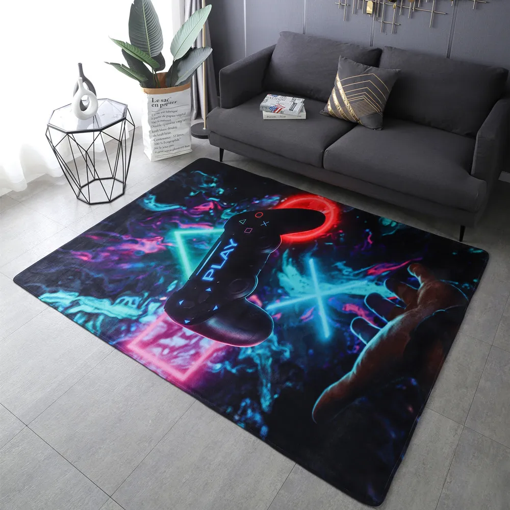 2022 New Anime Carpet Gamer Controller Kids Play Area Rugs Child Game Floor Mat Cartoon Pattern 3D Printing Carpets Living Room