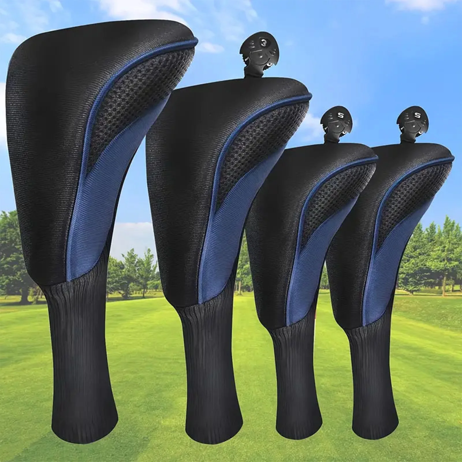 Golf Club Head Cover Driver Fairway Hybrid Protective Cover Color Block Headcover with Soft Lining - view 5