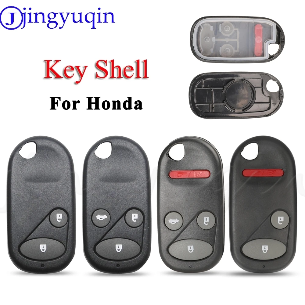 Jingyuqin 2/3/4Buttons Remote Control Key Car Shell For Honda Civic CRV S2000 Accord Jazz Fit Odyssey Keyless Case Replace