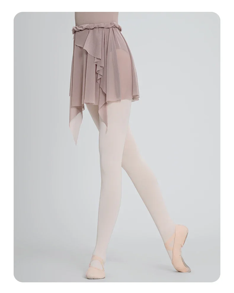 Ballettrock für Erwachsene, Übungs-Tutu, asymmetrischer Mesh-Tüll-Tanzrock für Damen – Detail 10
