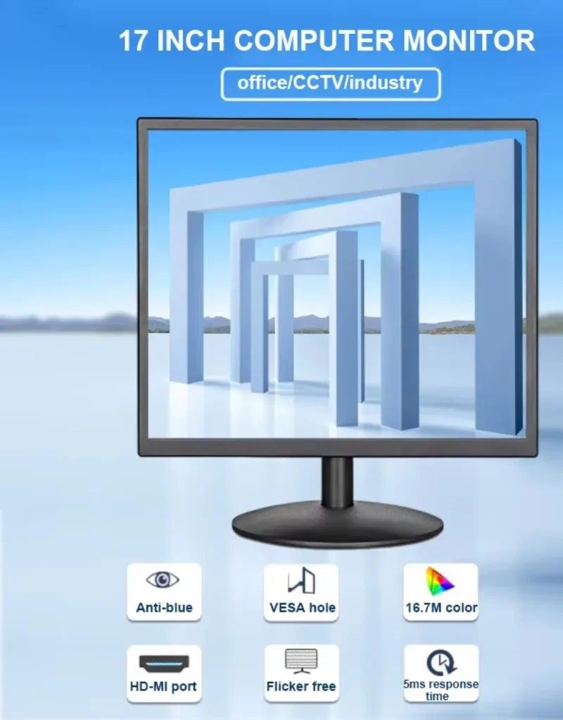 PC-Monitor, 17", kompakt, VGA-Eingang, Büro