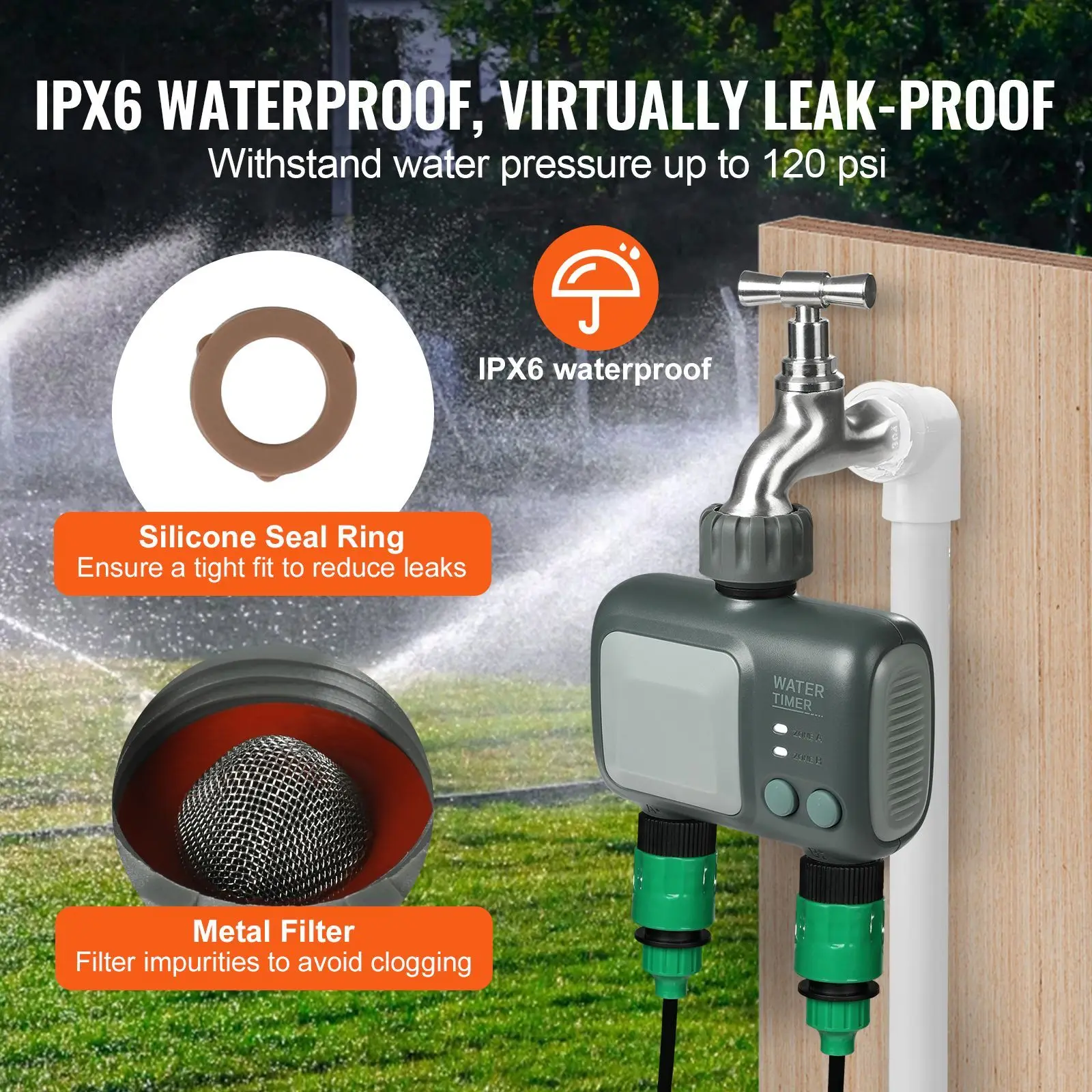 Tuya Smart Water Timer Garden Sprinkler WiFi Water Timer by 2 Way Rain Delay Filter Automatic Watering System Programmable Automatic Irrigation Controller Smart Irrigation System