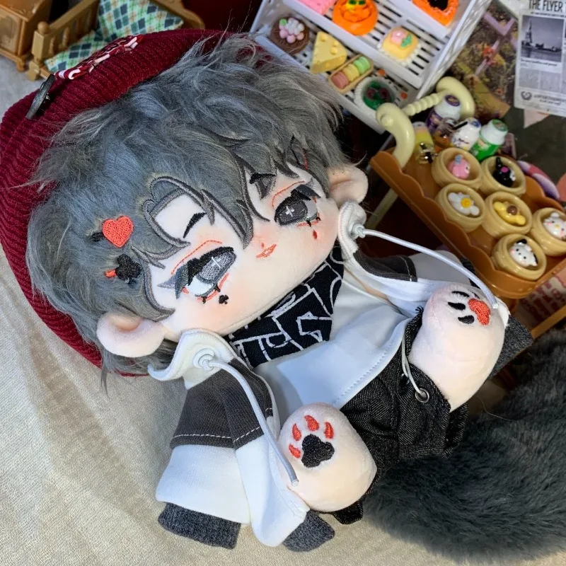 

20cm Anime Attributes Suo Qi Kawaii Cosplay Cotton Doll Body Tails With Skeleton Soft Plushies Fans Collection Toy Figures Gift