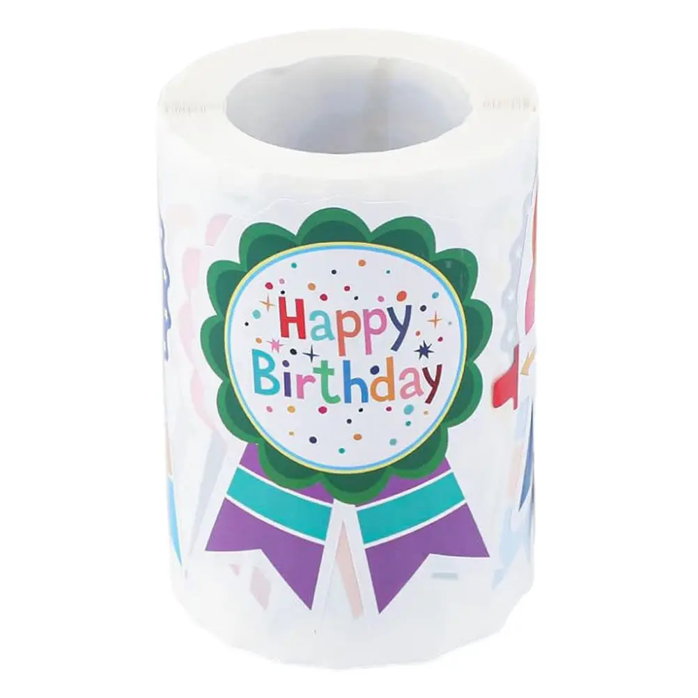 200Pcs Birthday Badge Stickers Self-Adhesive Easy Use Vibrant Birthday Party Prize Stickers for Scrapbooking Labels