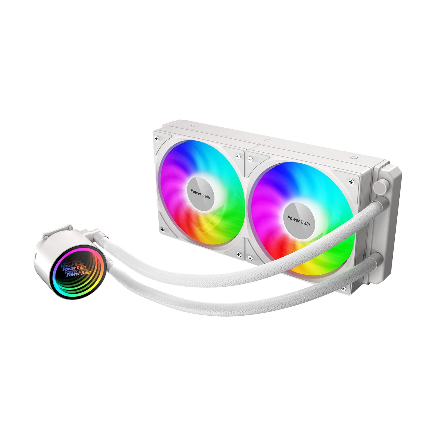 Power Train DL-240A Water-Cold Water Cooling Radiator White/Black ARGB All -In -One  5V 3PIN ARGB Fan CPU Liquid Cooler