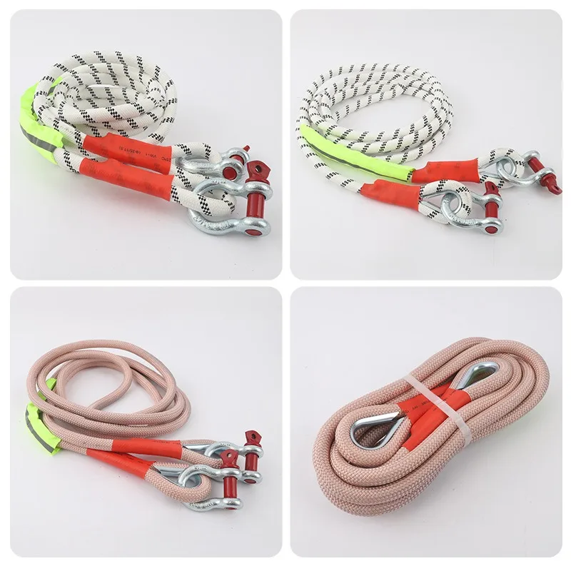 Multiple Sizes Car Outdoor Off-road Trailer Tow Rope Emergency Rescue Rope Thicker Car Nylon Colour Changing Nylon Pulling Rope
