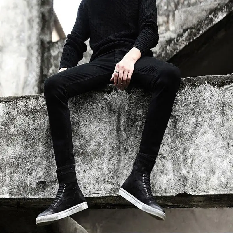 Invisible Open Crotch Sex Pants Fashion Elastic Boyfriend Jeans Male Denim Tight Pencil Trousers Cargo Pants Casual Men Clothing