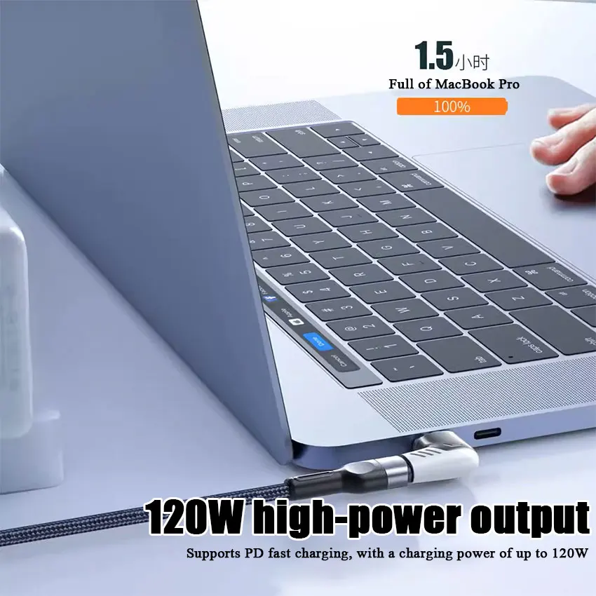 

1PCS 120W Usb C To Type C Magnetic Adapter Fast Charging Usb Type C Magnet Converter Magnetic Cable Right Angle Usbc Connector