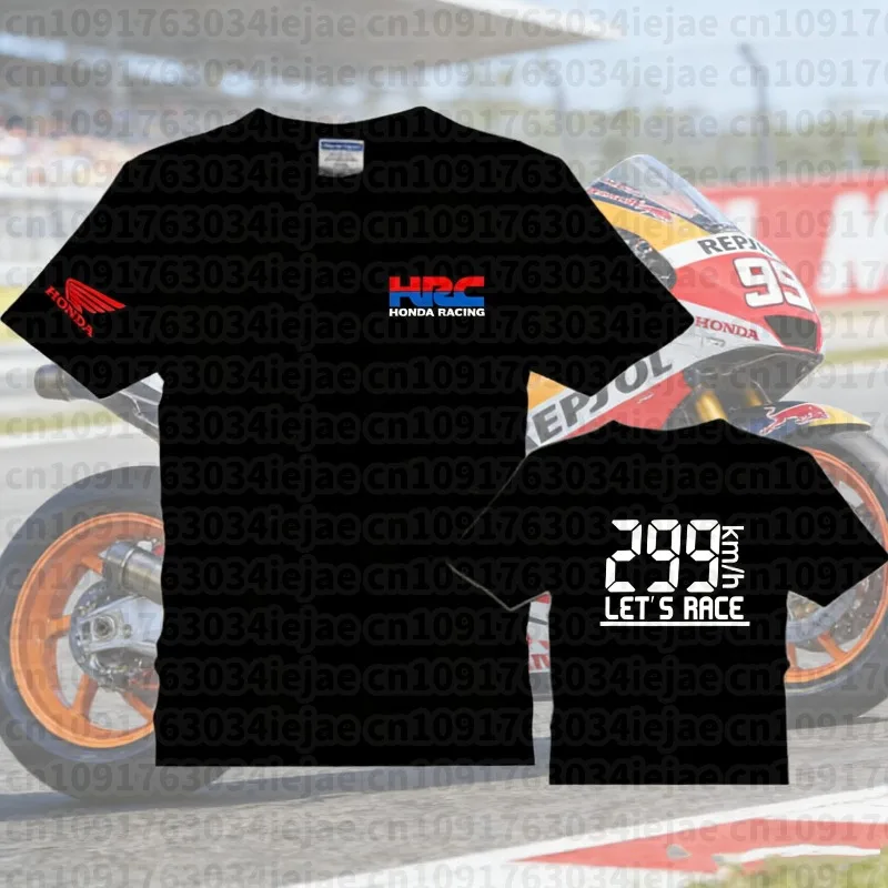 

2025-26 Summer Honda Off-road Motorcycle T-shirt Motorcycle 100% Cotton Printed T-shirt 299 Double Soldier Men's Tide Locomotive