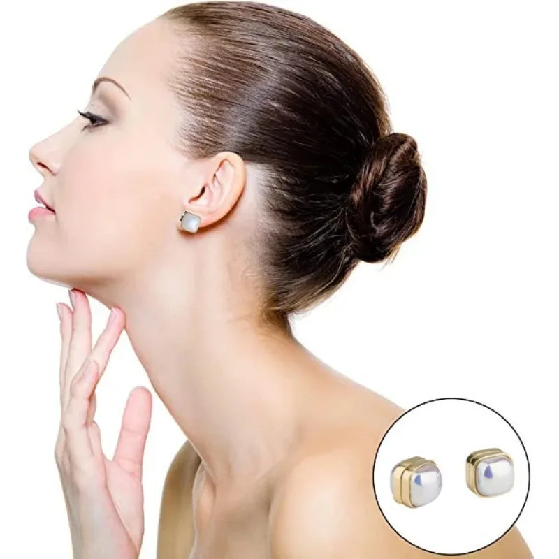 Ein Paar Unisex-Ohrringe mit starkem Magnet, magnetisch, Ohrclip, Manschette, nicht durchdringend, ohne Löcher, Ohrklemme, Kristall-Ohrstecker für Frauen