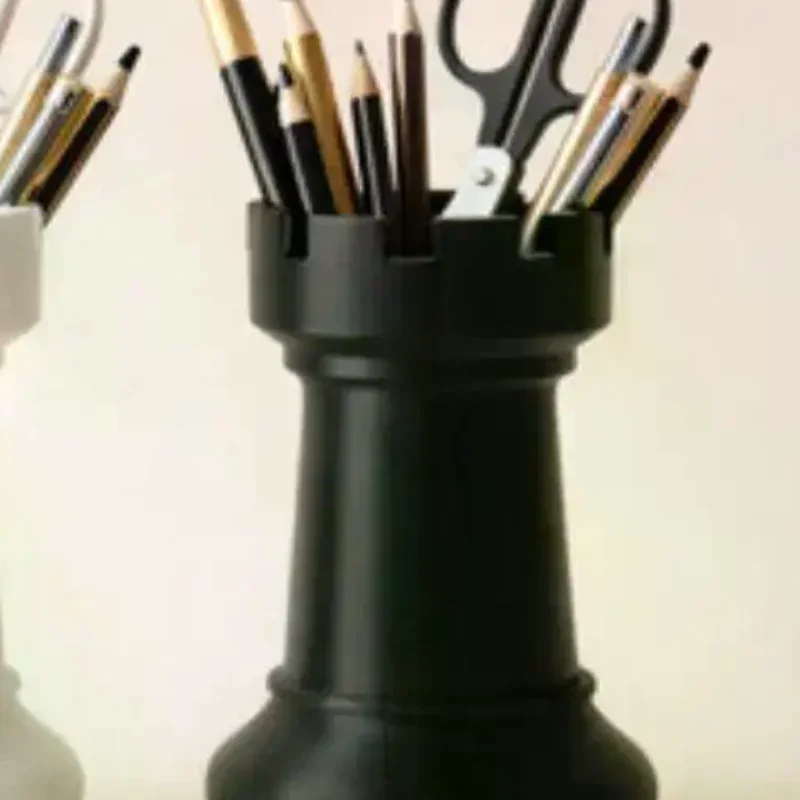 Creative Chess-Shaped Pen Holder Simple Storage Box For Cosmetics,Stationery, Makeup Brush Organizer Desktop Decor Gift