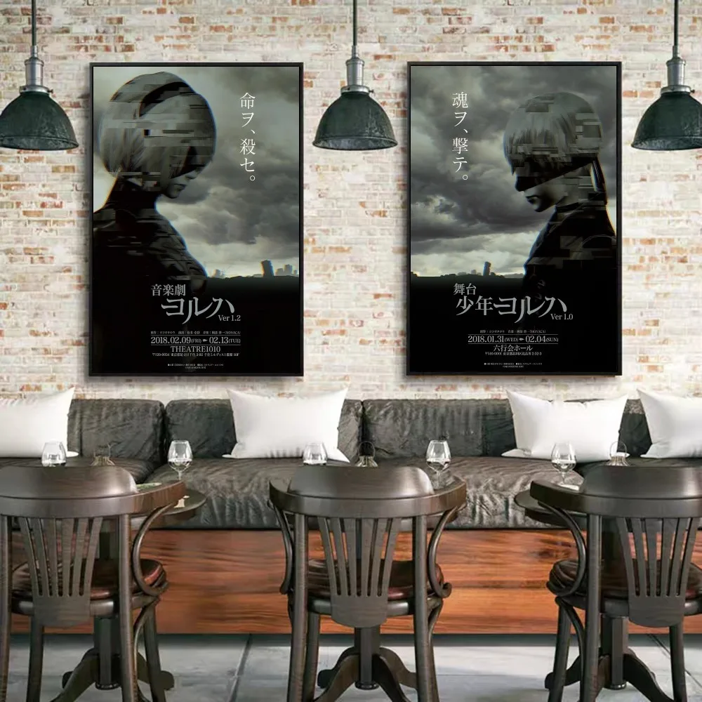 Nier Automata Movie Sticky Posters Vintage Room Bar Cafe Decor Nordic Home Decor