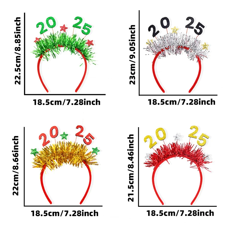 Nieuwjaar 2025 Letter Haar Hoepel Oudejaarsavond Bar Kerstfeest Hoofddeksels Decoratie Haaraccessoires