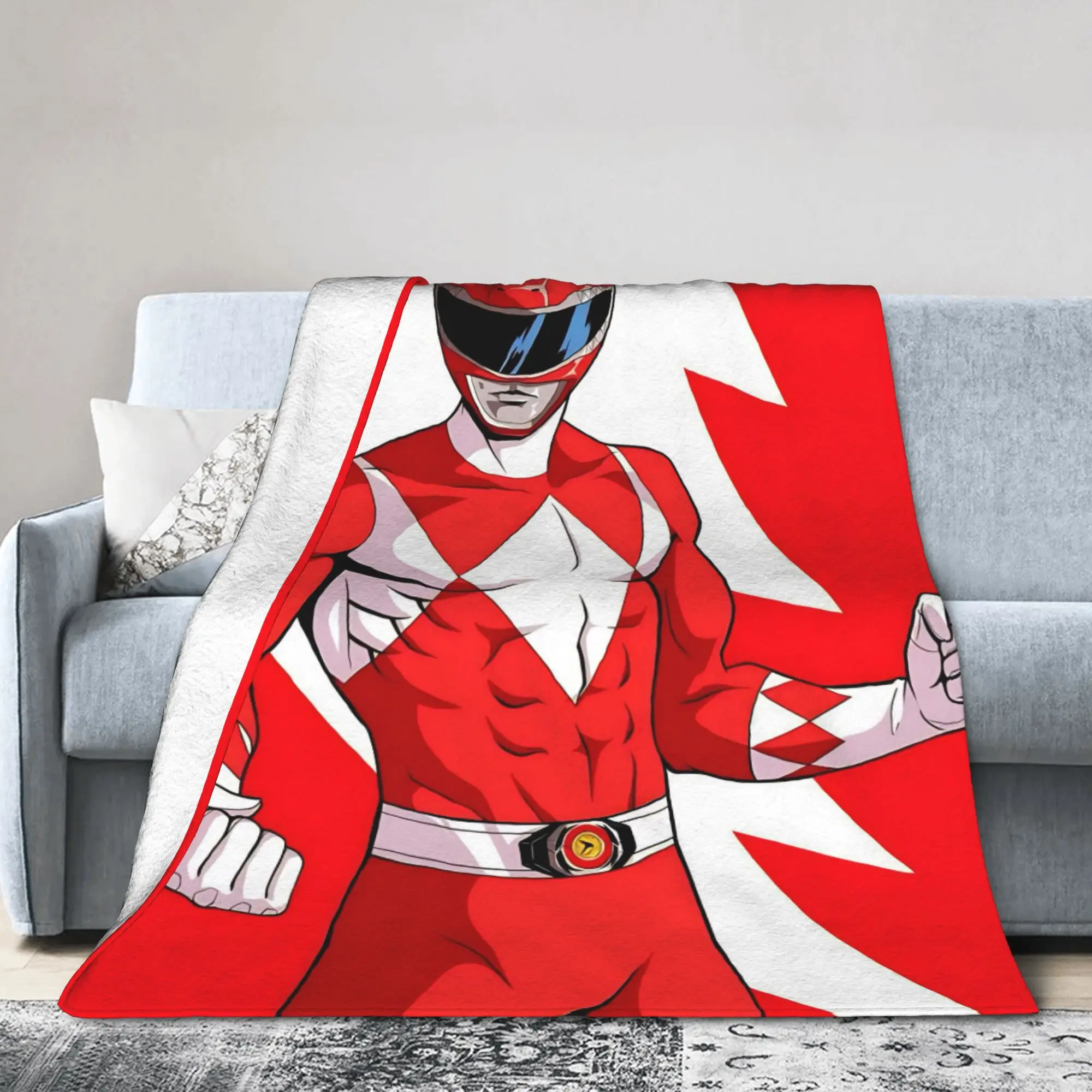 Red Ranger Blanket Power R-Ranger Plush Awesome Breathable Throw Blankets for Chair Covering Sofa All Season