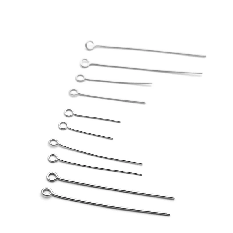 No Fade 100pcs Stainless Steel Eye Head Pins For DIY Earring Bracelet Jewelry Craft Making Accessories Supply Material Findings