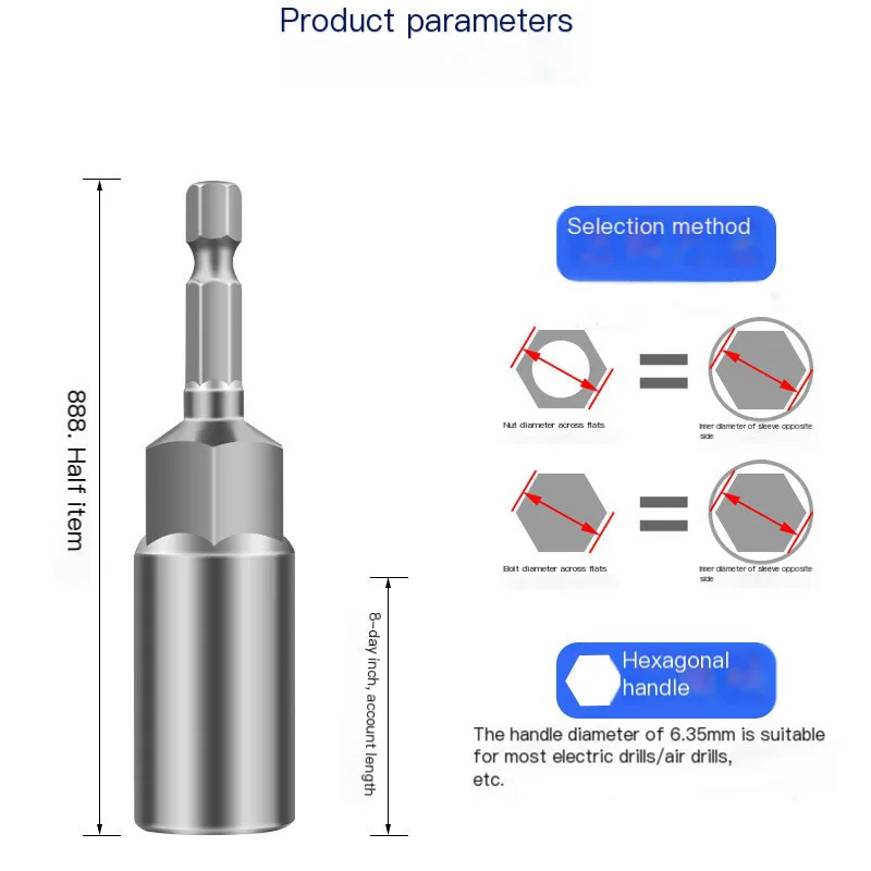 Imagem -03 - Hex Manga Soquete Grupo Nut Driver Chave de Fenda Brocas de Poder Drivers de Impacto Ferramentas Chave Soquete 5.5 Mm19 mm