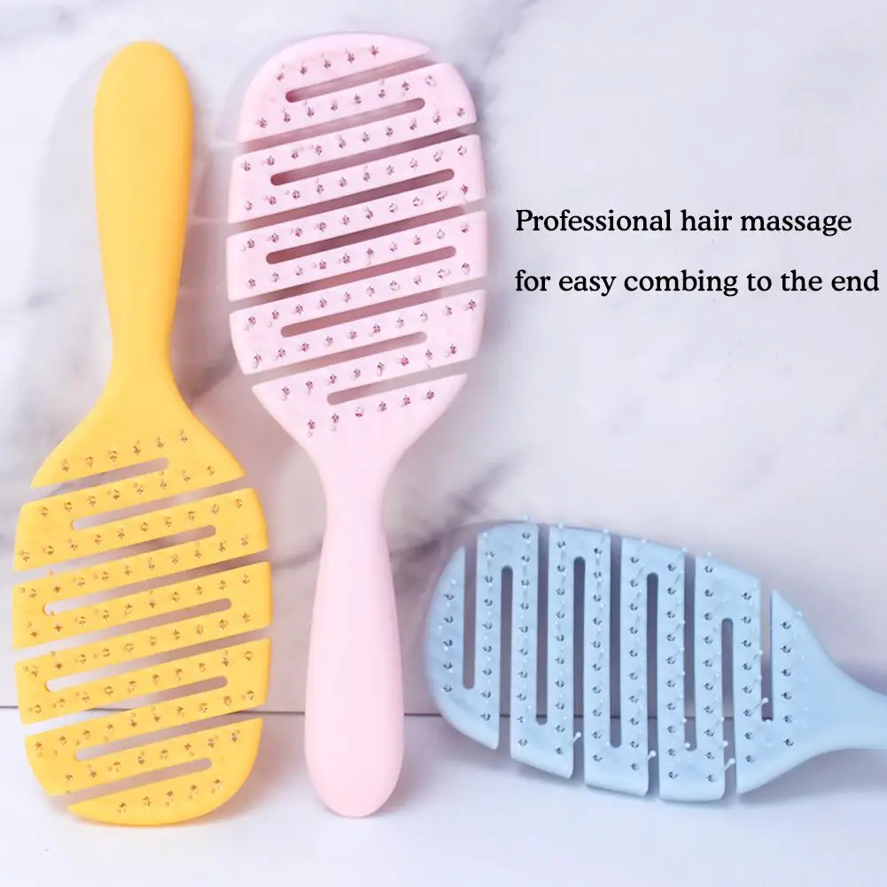 1pcs Small Square Massage Hairdressing Comb Hollow Comb Design Hair Hair Brush Out Curly Tool Wet Salon Barber Sty J0c2