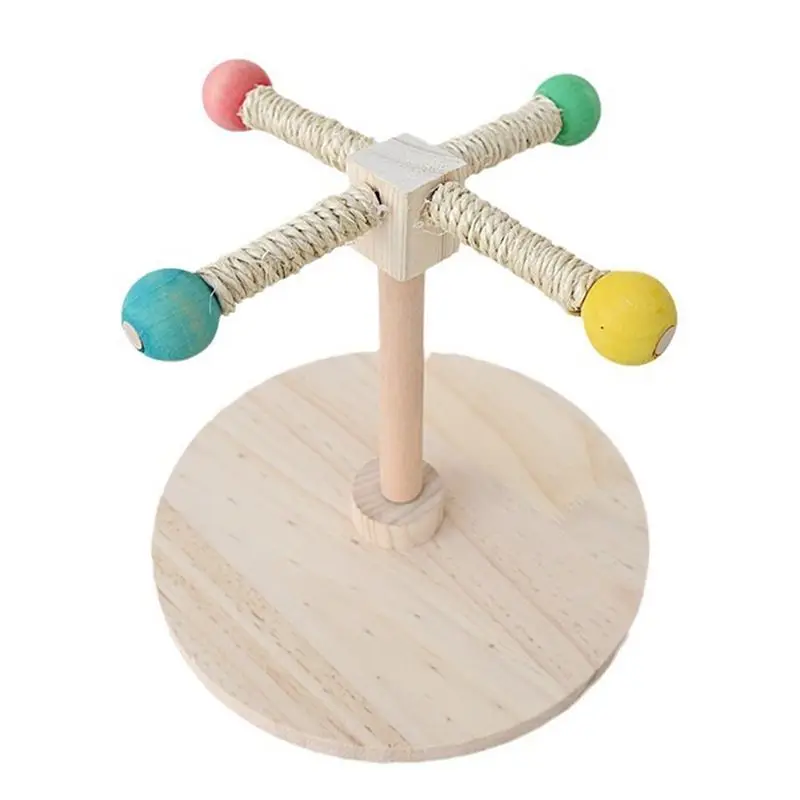 

AEE8-Parrot Bird Supplies Band Bearing Rotation Station Sword -Ramp Station Stick Rotary Rotation Wooden Horses