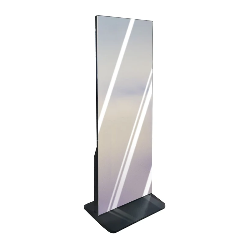 Smart 43 LCD Floor Stand Mirror Display For Fitness Yoga Sport Body Sensor Restroom Digital Signage Video Application