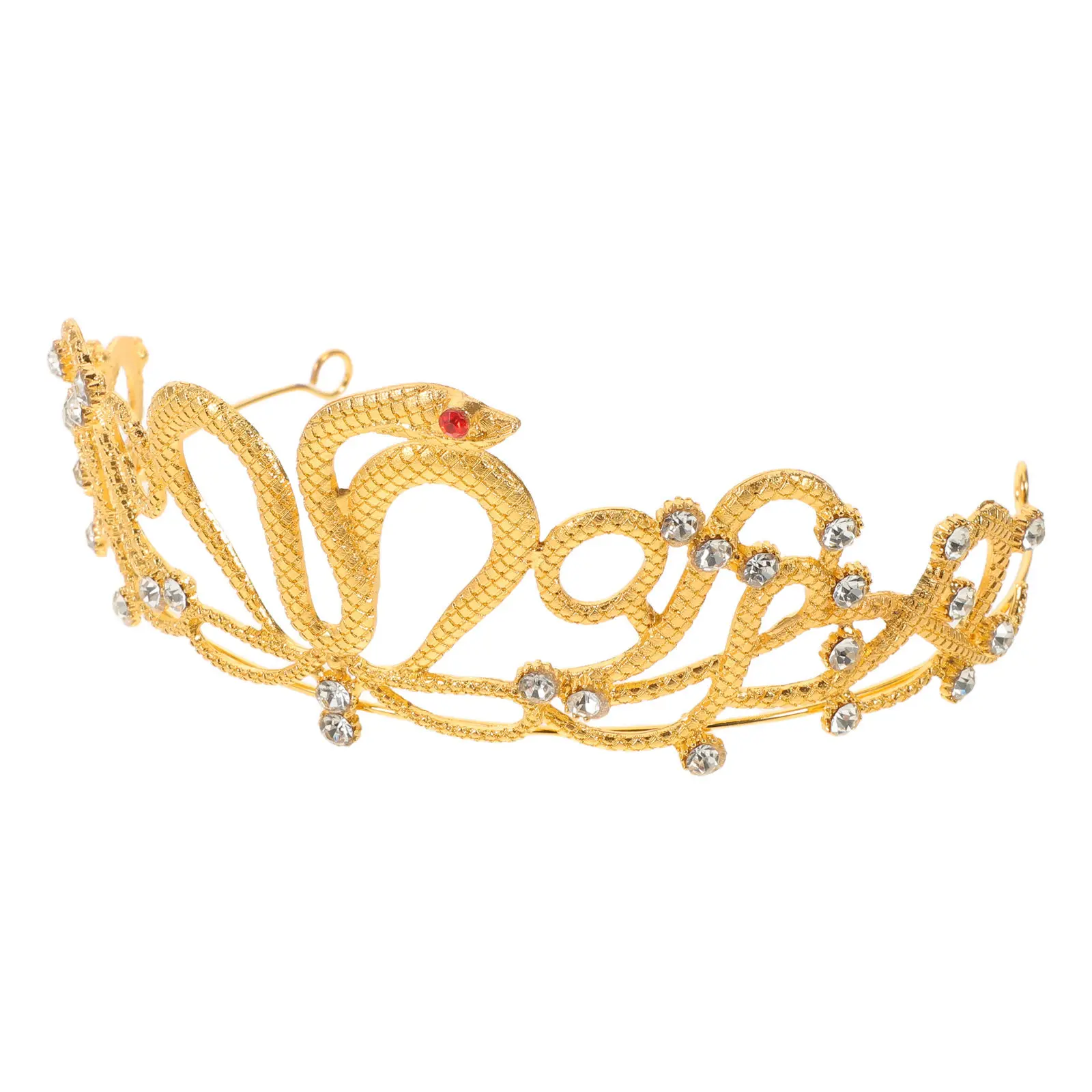 

Свадебный головной убор в виде змеи со стразами, тиара, египетская корона-змея, аксессуары для волос для невесты на день рождения или вечеринку