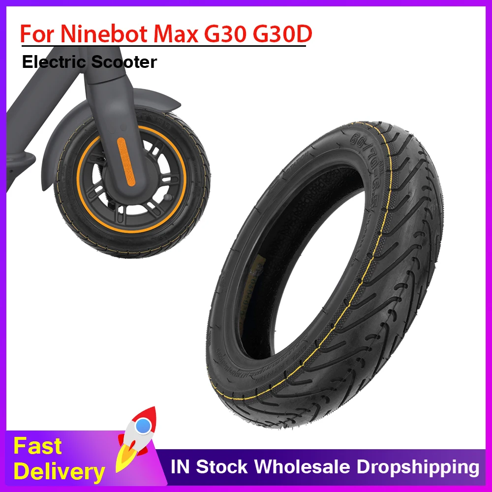 60/70-6.5 Tubeless Tire for Ninebot Max G30 G30D G30LP Electric Scooter 10 Inch Vacuum Tire Front and Rear Tyres with Nozzle