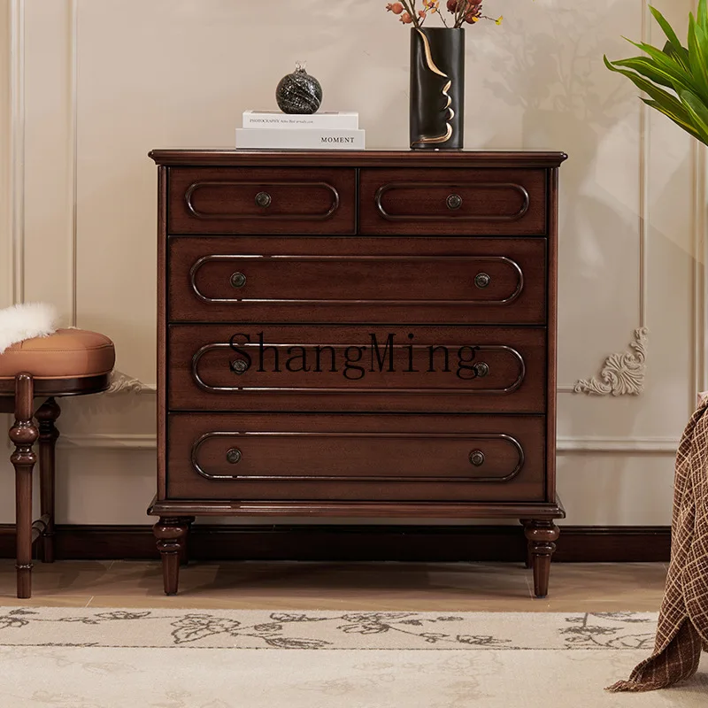 

FG all solid wood antique chest cabinet, living room, bedroom storage, household dining side against the wall