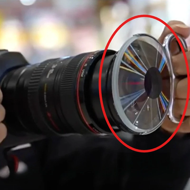 90mm Handheld Vortex Prism Filter Halo Dreamy Light Foreground Blur Lens Attachment for DSLR Mirrorless Cinematic Shooting