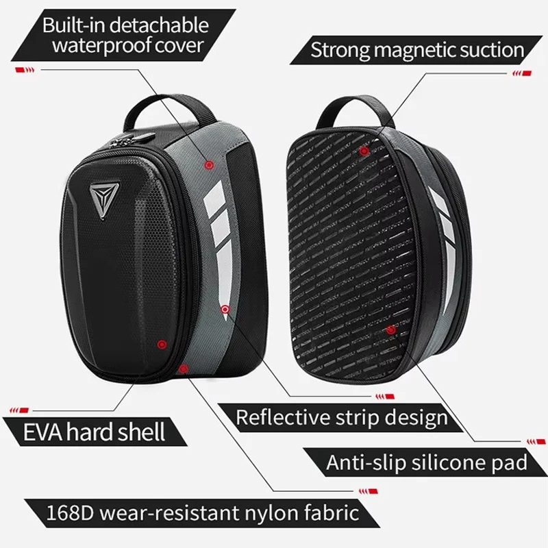 

Magnetic Fuel Tank Luggage Bag For Universal Retro Motorcycle With Iron Oil Tank Waterproof 4.5L Racing Motorbike Tank Front Bag