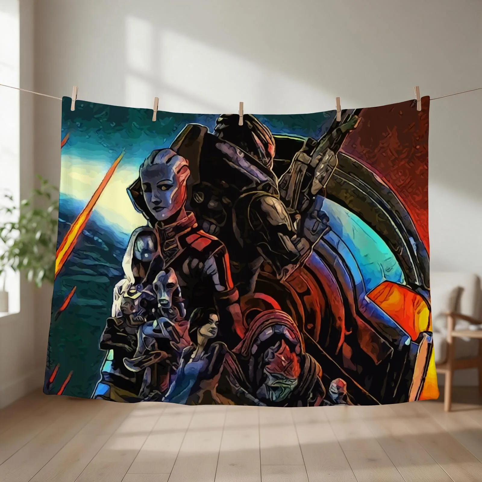 Mass Effect Legendary Edition - Game Throw Blanket couch cozy soft plush fuzzy picnic outdoor blanket