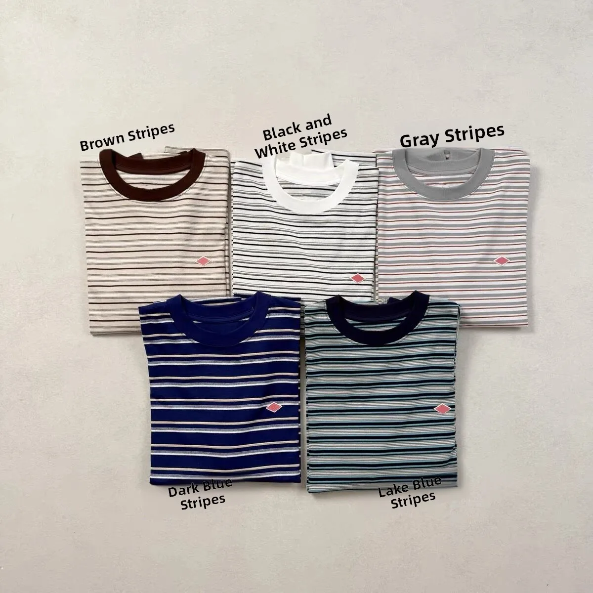 Vintage Loose Fit Long Sleeve T-Shirt Pure Cotton Shoulder Drop Color Block Collar Striped Base Shirt Male Female Universal
