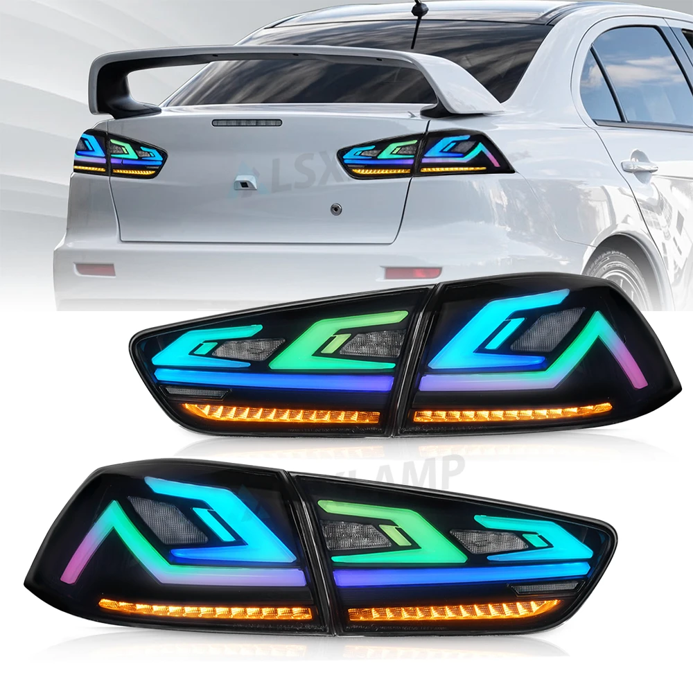 

Задний светодиодный фонарь в сборе для Mitsubishi Lancer EVO 2008-2020, задний фонарь, последовательный сигнал, запуск динамической анимации