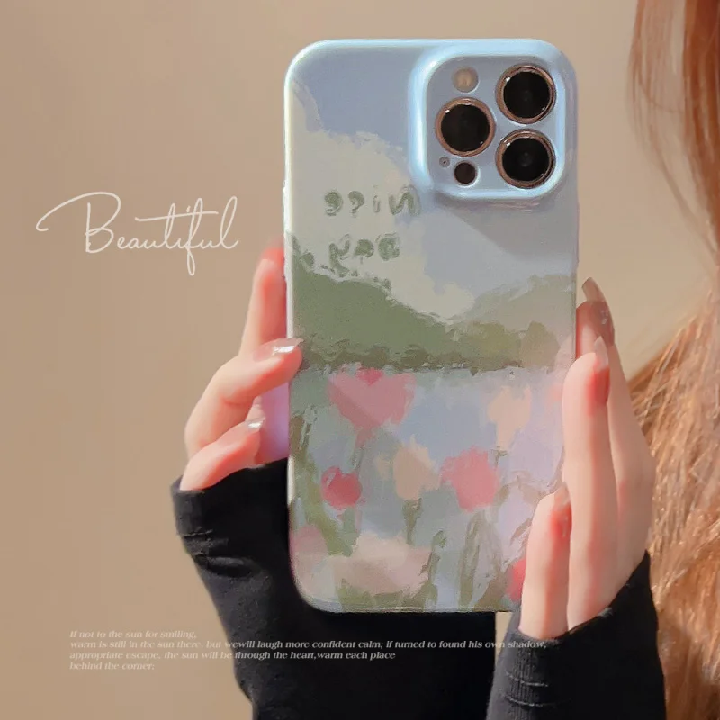 

insOil Painting Style15pro maxApplicableiphone17Mobile phone shell for iphone11Advanced12Feilin14Fresh16