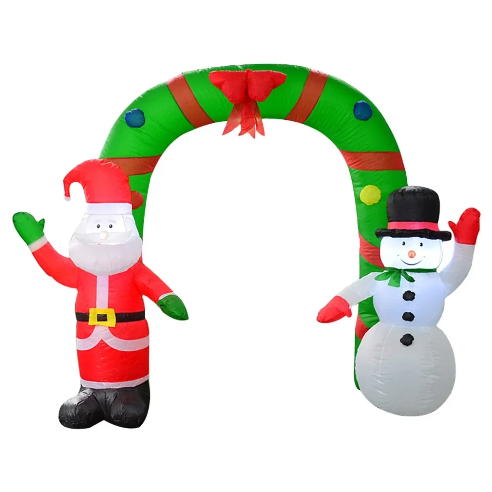 

2.4M High indoor outdoor yard garden inflatable snowman santa arch lawn inflatable christmas decorations