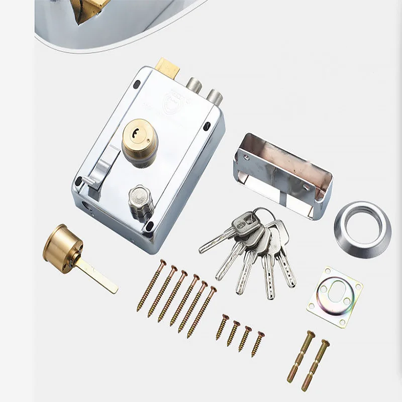 Smooth Lock Antique Household Front Door House Padlocks Locking Accessories Universal Heavy-Duty Gear With Key