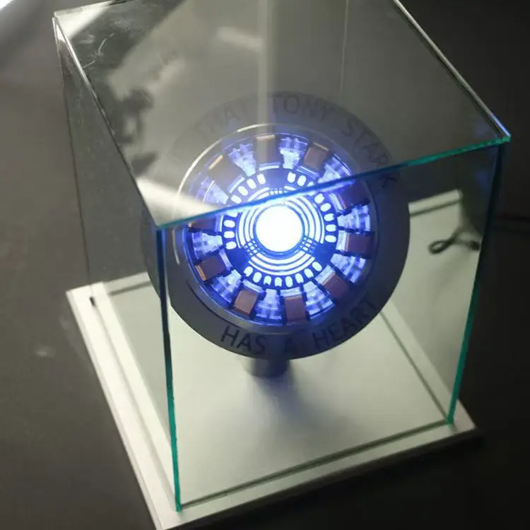 

1:1 scale Iron man Arc Reactor A generation of glowing mark heart model with LED Light Action Figure Toy Display box gift