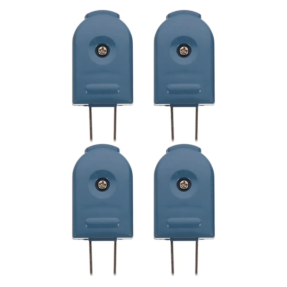 4Pcs Us Standard Electric Plug Replacement 2 Prong Heavy Duty Angle Extension Cord Male Plug End 10A 125V Extension Cord Repair