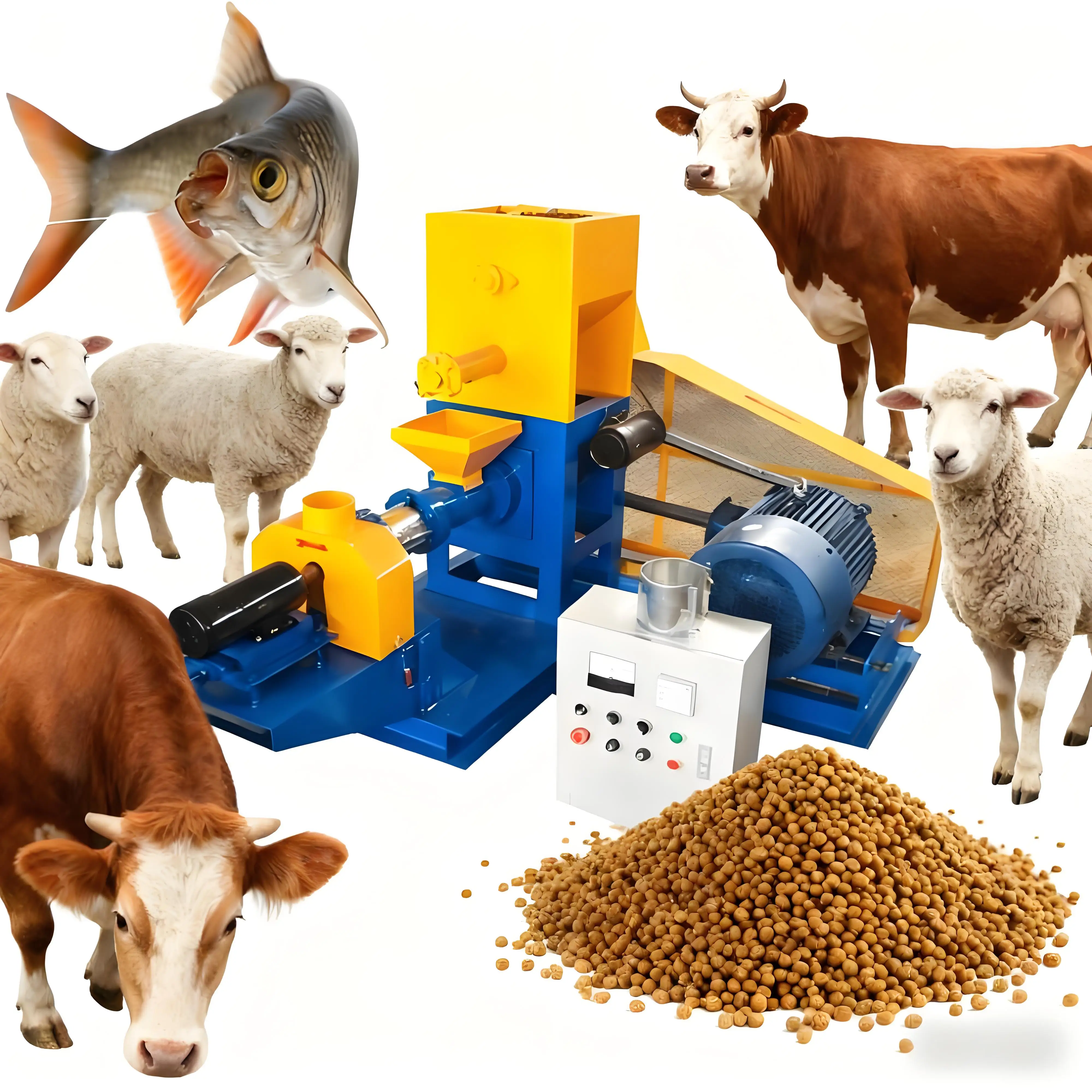 

200kg/h Capacity Floating Fish Feed Making Machine Animal Feed Machine Dog Food Manufacturing Machines