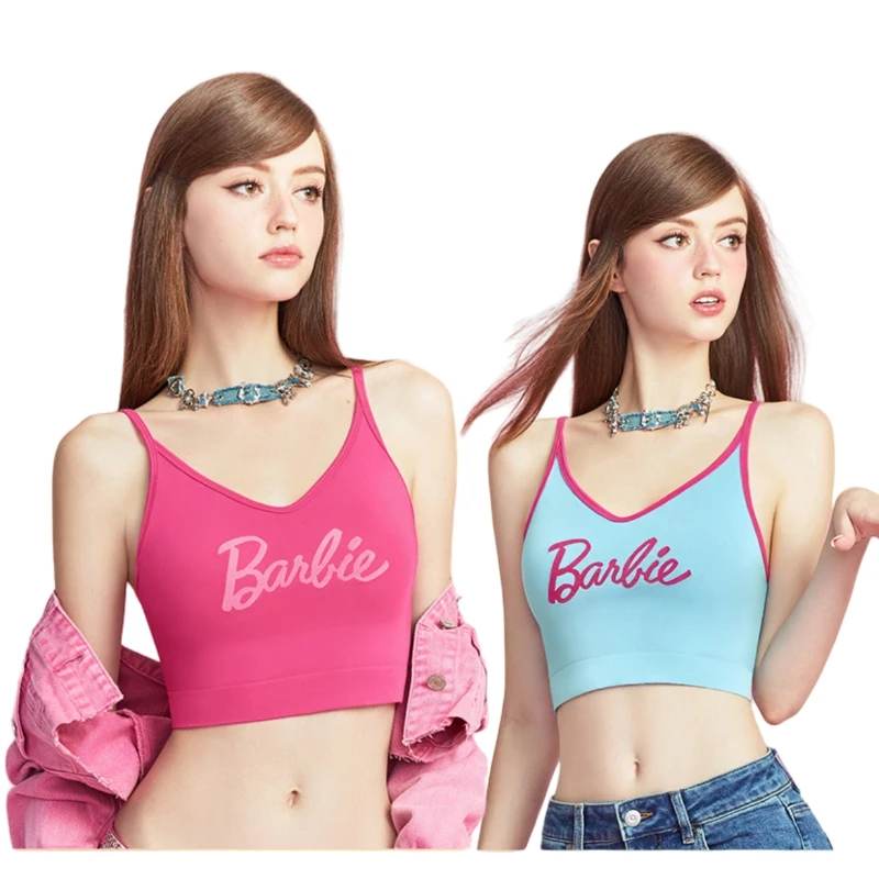 

Y2K Cute Barbie Women's Underwear Anime Cartoon Fashion Sexy Hottie Suspender Belt Kawaii Casual Sports Breathable Top Gift